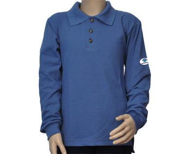 Polo unisexe manches longues Bleu Acier (Escm)