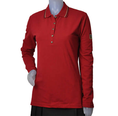 Polo femme manches longues Rouge (Cdl)