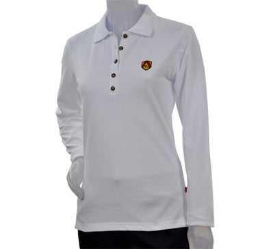Polo femme manches longues Blanc (Asl)