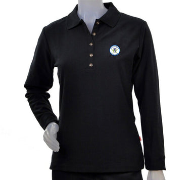 Polo femme manches longues Marine (Sd)