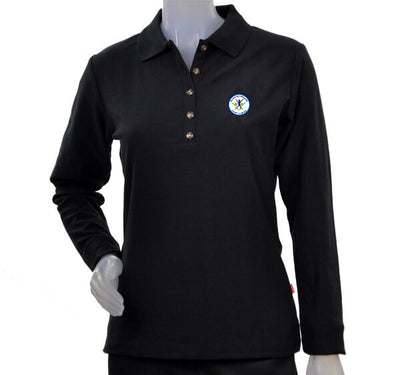 Polo femme manches longues Marine (Sd)